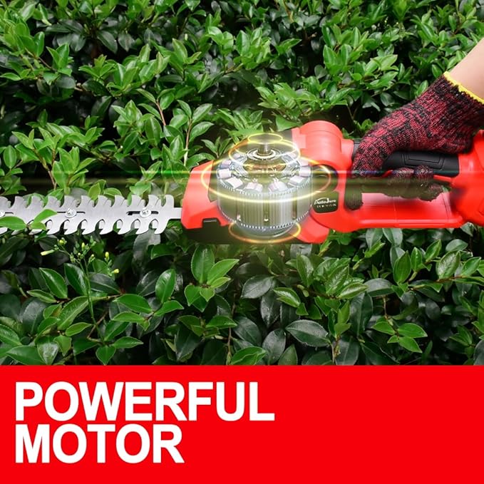 Cordless Hedge Trimmer 2 in 1 Bush Trimmer & Grass Shears Compatible with Milwaukee 18V Battery (No Battery) 90° Adjustable Head Electric Grass Trimmer for Yard, Garden and Lawn
