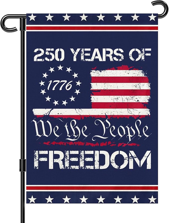 250 Anniversary Usa Garden Flags for Outside, 250 Anniversary USA Flag 1776-2026 Commemorative Patriotic 250 Year Banner Yard Sign 4th of July Decorations Freedom Double-Sided Waterproof Flag We The People ith Stars Stripes 250 Year American Flag 12x18...