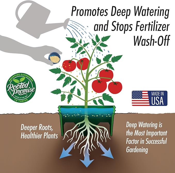 7 inch solid Planting Grow Rings | 24 Pack Green | One-Piece Design for Deep Root Watering Veggies, Herbs & Flowers | Mulch & Soil Barrier | Deter Slugs and Cutworms | Heavy Duty | Made in USA