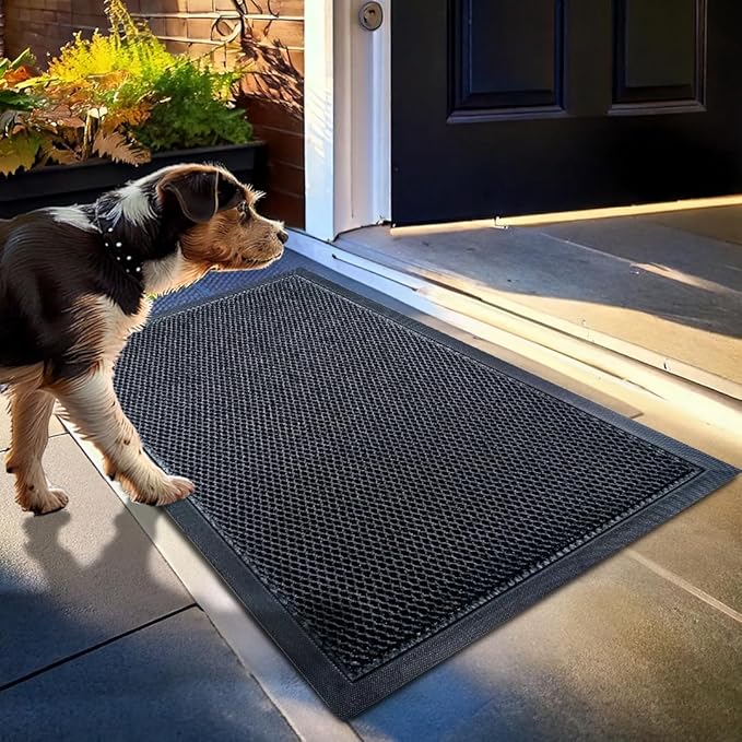 Muddy Mat® Meshy Mat™ Door Mat Heavy-Duty Quick-Dry Floor Mat, Sand & Dirt Trapper for Indoor & Outdoor, Ideal for Entrance, Mudrooms,Patios & Garages,Low-Profile,Non-Slip,Washable– Black 32"x48"x0.4"