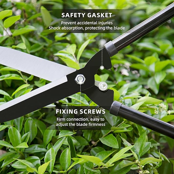 Lightweight Portable garden hedge shears, 21-inch manganese steel blades, pruning shrubs, boxwood, fence shears and scissors, grass trimmers