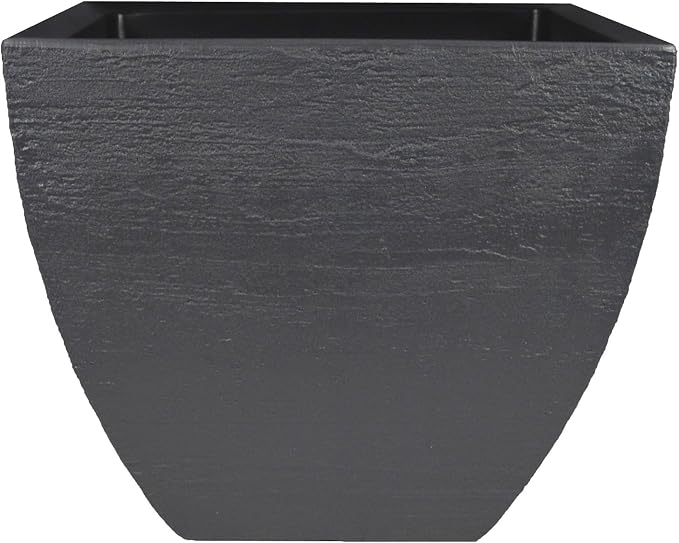 Tusco Products MSQ16SL Modern Square Garden Planter, 16-Inch, Slate