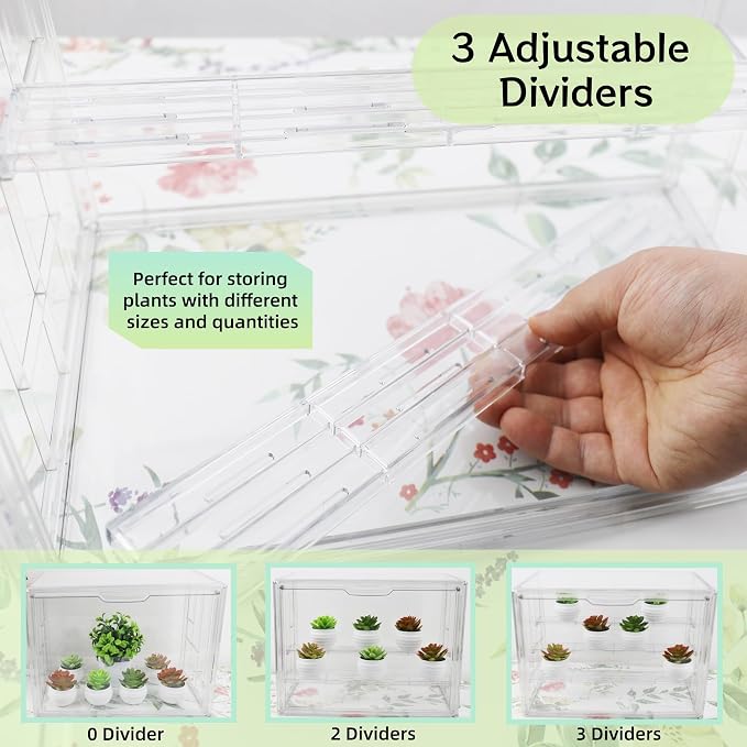 Mini Greenhouse Indoor, Clear Portable Green House for Seed Starting and Small Plants, 14.1”x10.6”x8.4”