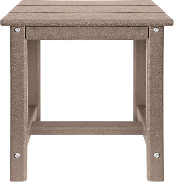 GARDENSTAR Adirondack Square Side Table,one-Tier Outdoor end Table, Patio Side Table for Pool,Porch,Backyard,Relaxing Companion (Teak)