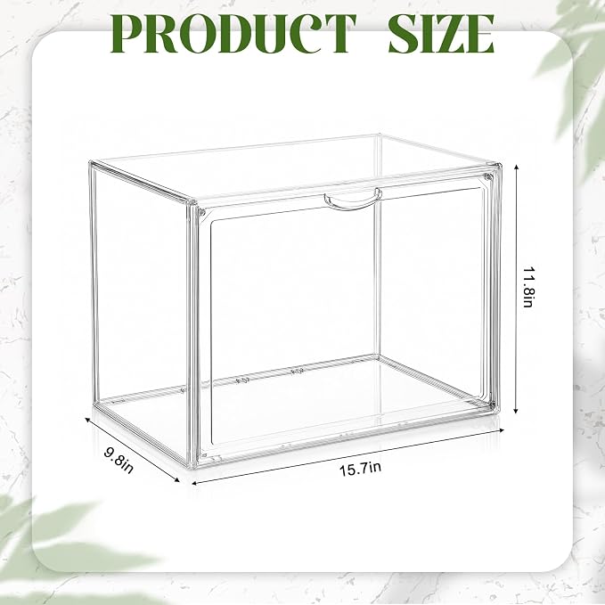 Novabright Mini Greenhouse Indoor, Clear Portable Tabletop Green House with Magnetic Door for Seed Starting, Plant Grow Warmer and Home Gardening Display(15.6 x 11.8 x 9.8 Inch)