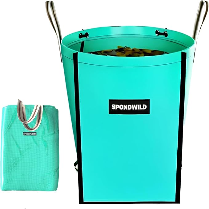 Extra Large Reusable Yard Waste Bag - Durable PE Standable Lawn Leaf Bag with 4 Reinforced Handles, Collapsible Portable Garden Container for Leaves, Yard Waste, Garden Debris, 90 Gallon