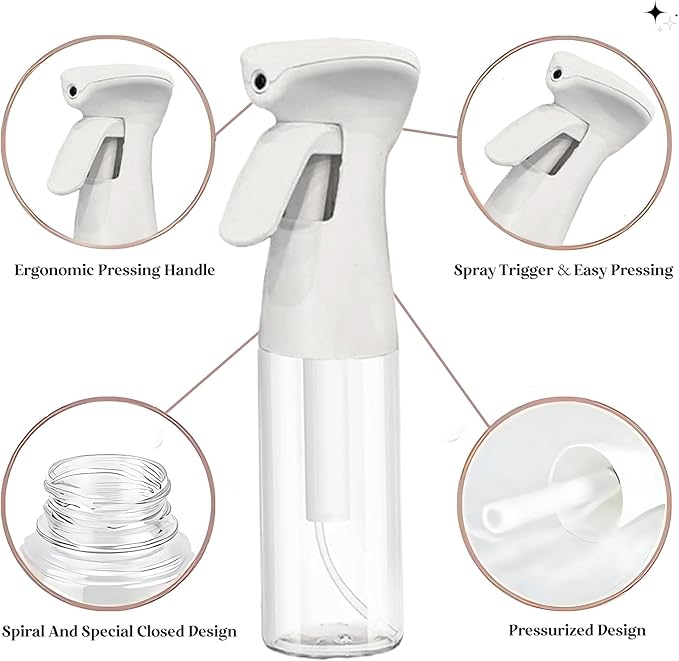 FZE® 300ml Spray Bottle Pack Of 1 - Fine Mist for Hair, Plants, Cleaning & Skincare- Continuous Spray Bottle for Gardening, Plants, Cleaning, and Misting