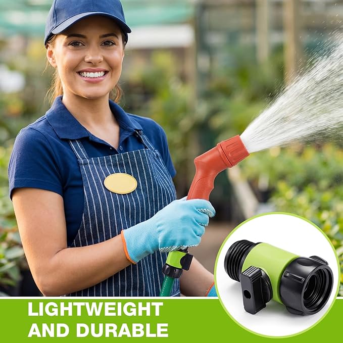 Hotop 6 Pcs Garden Hose Shut Off Valve Plastic Connect Water Hose Turn Off Valve with Anti Leak Standard 3/4 Inch Thread and Rubber Gaskets (Neon Green)