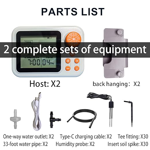 Drip Irrigation kit Indoor Plant Irrigation System Automatic Plant Waterer Plant Humidity Sensor Timer Water drip System kit to Growing Tent self Watering Automatic Mister kit Greenhouse(2 Sets)