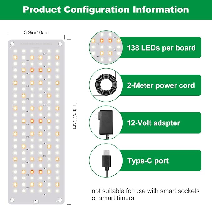 Aumtrly Grow Lights for Indoor Plants, 882 LED Full Spectrum Plant Light 6 Panel for Growing Seedling Starting, Slim Grow Lamp with UL Adapter, 6/12/16H Timer, 3 Light Modes, 5 Dimmable