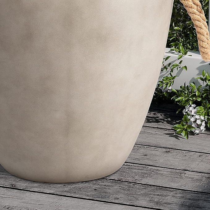 SUNBURY Outdoor Side Table Set of 2, 2 Piece Concrete Side Table Outdoor End Table, 17" H Small Side Table End Table Grey Accent Table for Patio Garden Living Room