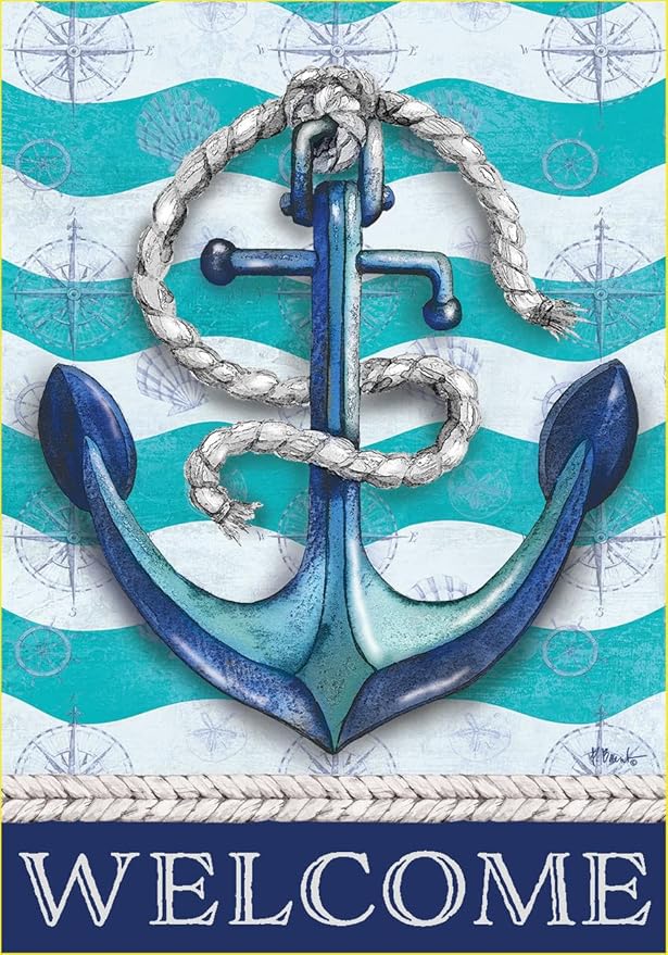 Briarwood Lane Welcome Anchor Garden Flag