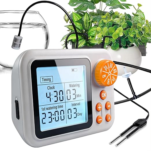 Drip Irrigation kit Indoor Plant Irrigation System Automatic Plant Waterer Plant Humidity Sensor Timer Water drip System kit to Growing Tent self Watering Automatic Mister kit Greenhouse(2 Sets)
