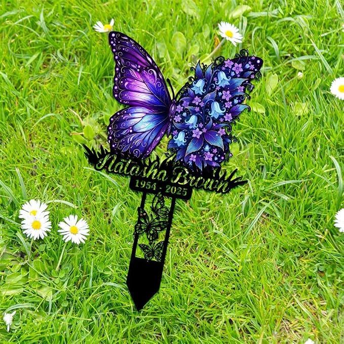 Personalized Butterfly Metal Stake – Custom Butterfly Yard Sign, Gift for Garden Lovers, Metal Sign, Garden Decor