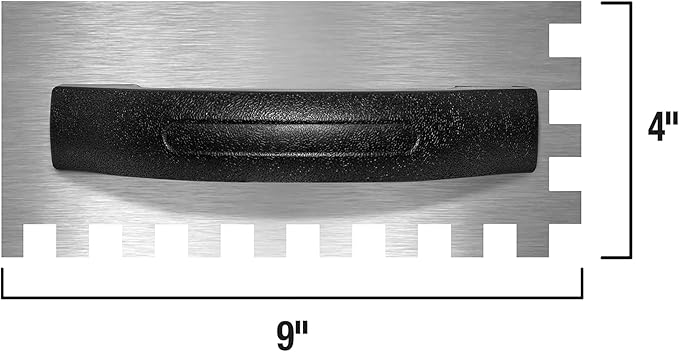 QEP 1/2" x 1/2" x 1/2" Square Notch Economy Flooring Trowel