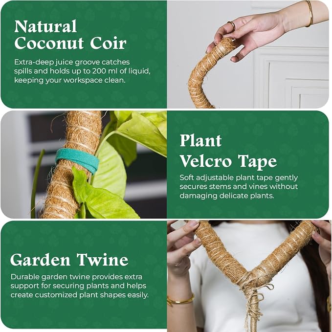 2 Pack 30 Inch Moss Pole for Plants, Moss Poles for Climbing Plants Monstera, Handmade Coco Coir Plant Pole, Monstera Plant Support for Plant Grow