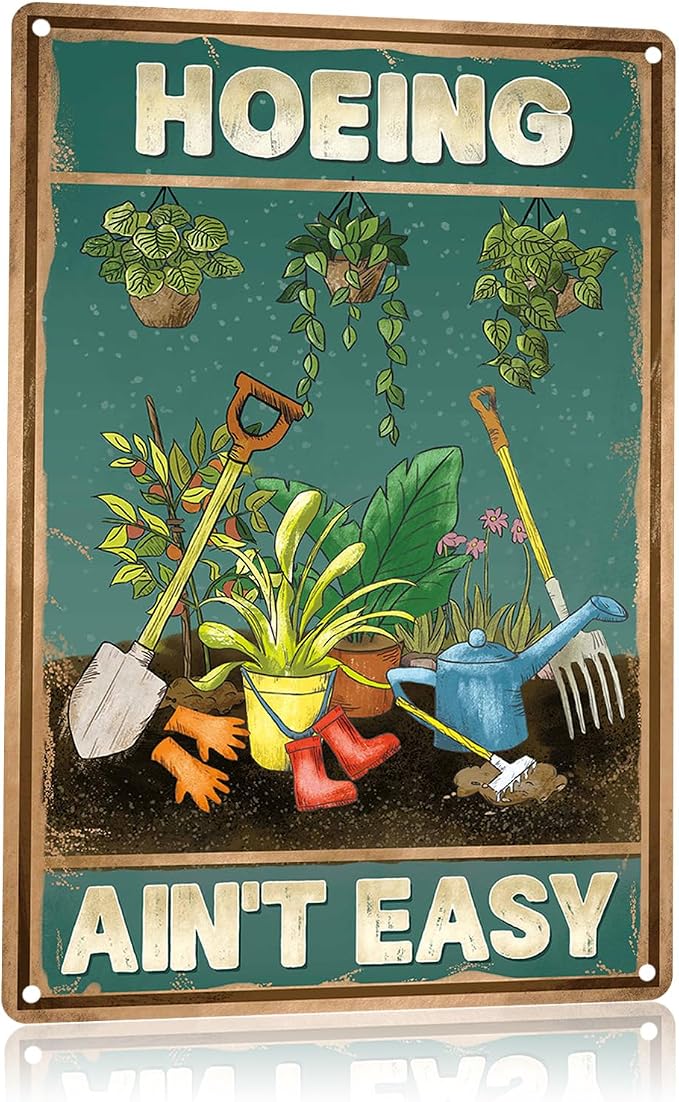 Gardening Gifts for Women,Gardeners,and Plant Lovers,Funny Metal Garden Signs Decor for Outside,Yard,Backyard,Garden Decorative Outdoor Accessories Essentials Supplies