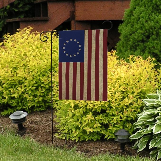 Briarwood Lane 4th of July Garden Flags 18x12.5 Double Sided Betsy Ross Burlap Garden Flag for 4th of July