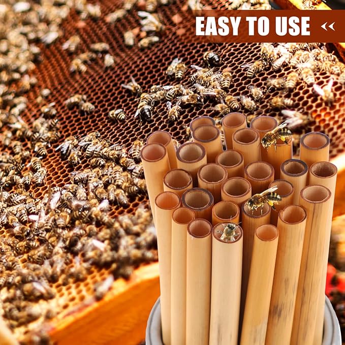 Mason Bee House Reed Nest Tubes Refill: 200PCS Mason Bee Nesting Reed Tubes Inserts Replacement Liners Hotel Box for Outdoor Beekeepers Solitary Bee Hive Supplies