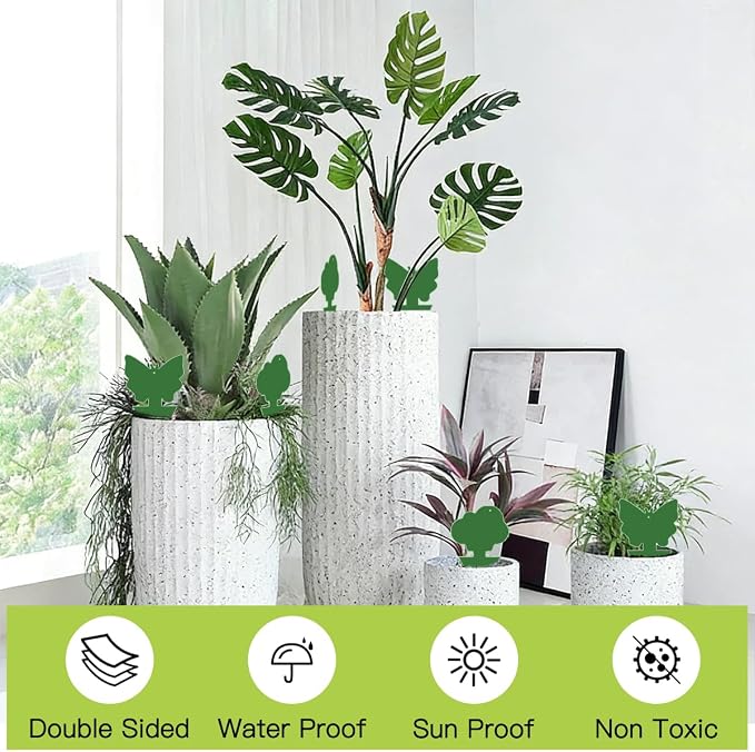 100 Pcs Sticky Traps for Fungus Gnat (Plants), Fruit Fly, Whitefly, and Fly, Yellow Sticky Insect Catcher Traps for Indoor/Outdoor, Kitchen, and Plants, High-End Glue, Non-Toxic (100 Pcs Green)