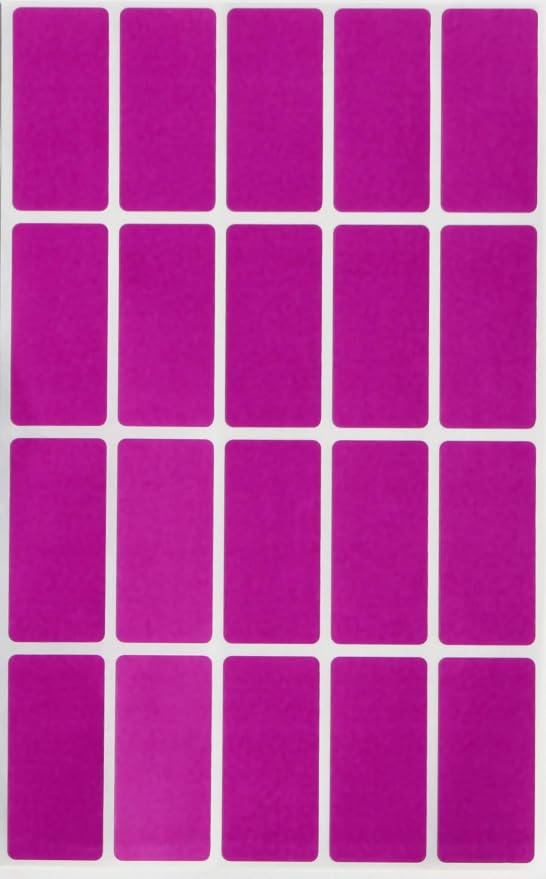 Royal Green Purple Rectangle Stickers 1.57 inch x 0.75 inch - Color Coding Labels Rectangular (40mm x 19mm) 300 Pack