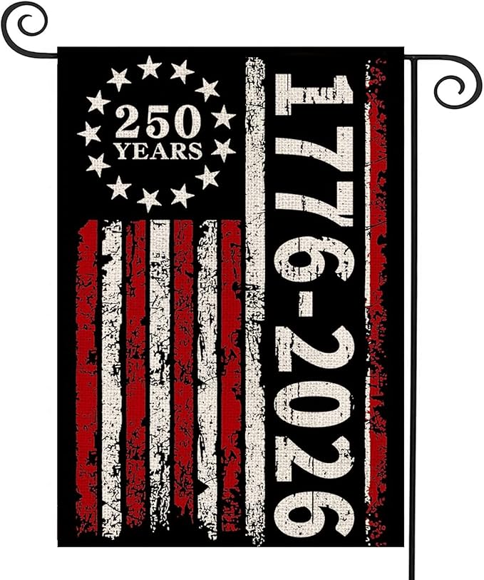 250 Anniversary Usa Garden Flags for Outside, 250 Anniversary USA Flag 1776-2026 250 Year American Flag Patriotic 4th of July Decorations Yard Sign Double-Sided Waterproof Flag 12x18 Inch