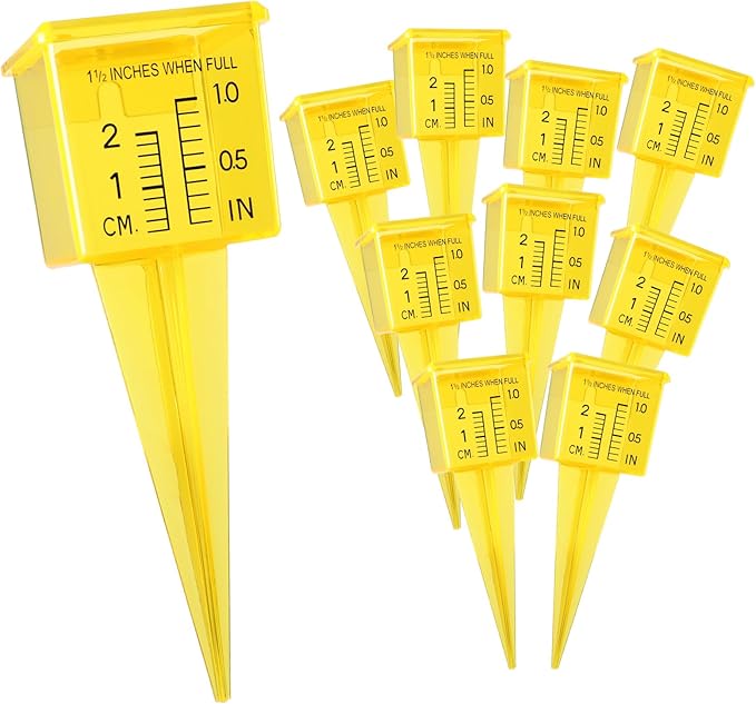 MUMTOP 10 Pack Rain Gauge, 1.5" Sprinkler Gauge with Wide Mouth, Outdoor Water Measuring Gauge for Lawn, Garden, Yard