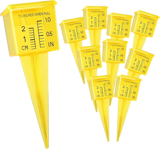 MUMTOP 10 Pack Rain Gauge, 1.5" Sprinkler Gauge with Wide Mouth, Outdoor Water Measuring Gauge for Lawn, Garden, Yard