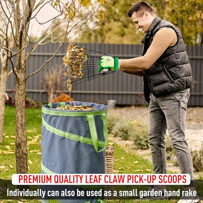 Altdorff Steel Leaf Scoops, Hand Rakes for Picking Up Leaves, Sturdy Garden Large Leaf Grabber Leaf Rake for Picking up Leaves, Collect Garbage and More