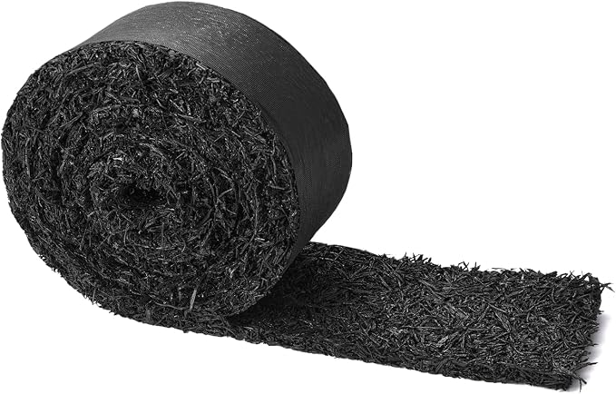 Recycled Rubber Mulch for Landscaping, Mulch Mat Roll Permanent Walkway Pathway for Outdoor Black-140"L ×5.5" W-1 Pack (1)