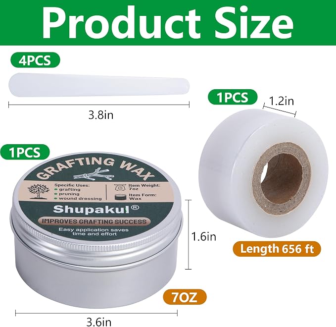 Tree Grafting Wax Set, Tree Wound Pruning Sealer with Sealing Tape, Grafting Wax for Roses Fruit Bonsai Shrubs Plant Healing
