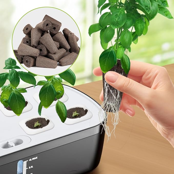 50 Pack Square Seed Starter Pods for Indoor Hydroponics Growing System, 50pcs Squared Grow Sponges with 10 Square Pods Labels, Supplies Replacement Compatible with IDOO, QYO, LYKO