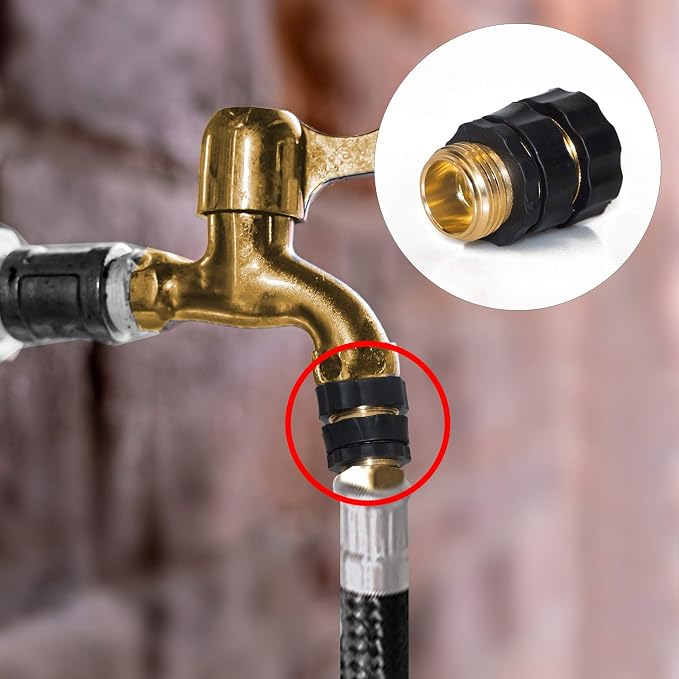 Hourleey Garden Hose Quick Connector, 3/4 Inch Male and Female Garden Hose Fitting Quick Connector, 3 Set
