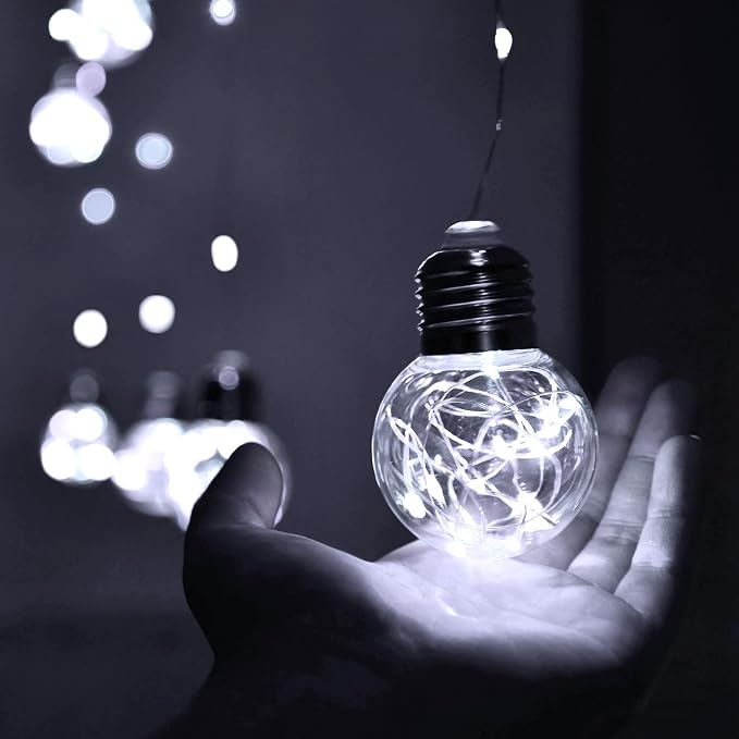 YOLIGHT Wishing Ball Curtain Lights 200 LED Window Curtain String Lights with Remote, USB Battery Powered Twinkle Globe Fairy Lights for Wedding Party Bedroom Halloween Christmas Decoration (White)
