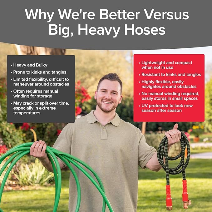 Pocket Hose Ballistic Double UV Edition 50 FT Expandable Garden Hose w/Pocket Pivot Swivel Connector, Anti-Burst Sleeve Reinforced w/Bulletproof Fiber, Lightweight, No-Kink, Compact, AS SEEN ON TV
