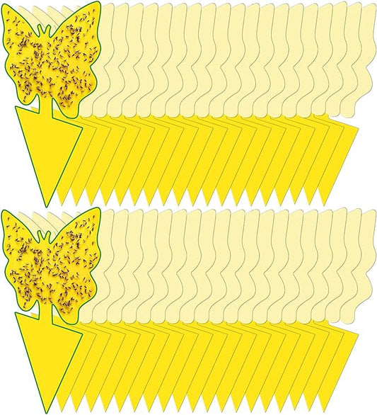 40 Pack Fungus Gnat Traps for House Indoor Yellow Sticky Traps for Gnats Sticky Traps for Plants, Dual-Sided Fungus Gnat Sticky Traps Fruit Fly Traps for Indoors