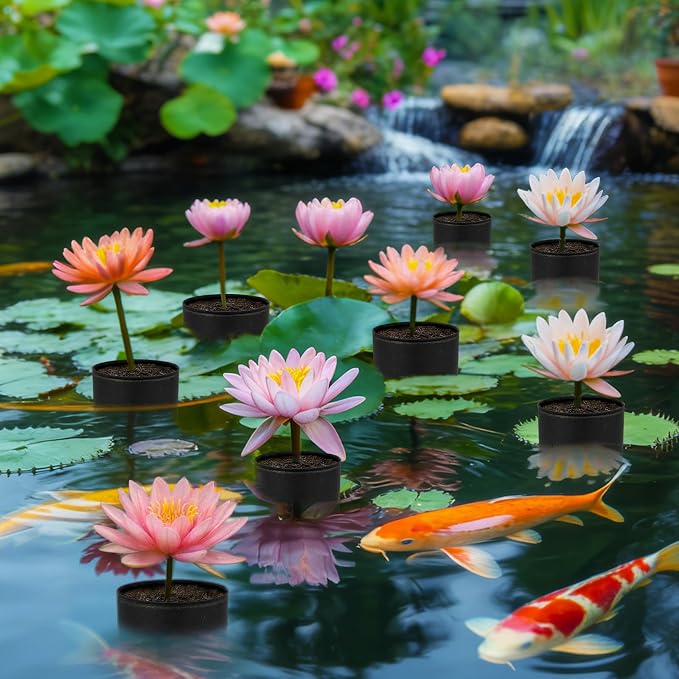 4 Pcs Large Aquatic Pond Planting Bags 10 x 12 Inch Reusable Fabric Pond Plant Pots 5 Gallon Breathable Aquatic Plant Basket Grow Bags for Bog Plants Water Lily Lotus Garden