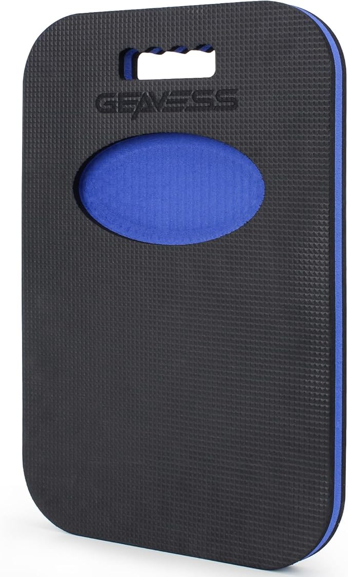 Garden Kneeling Pad, Comfortable Foam Knee Pad with Handle & Tool Tray, Durable Supportive Knee Cushion for Gardening, Garage Work, Workshop Repairing, 18.7"x12"x1.1", Black & Blue | Extra Thick EVA Foam Mechanic Mat