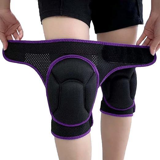 Knee Pads for Women Kneeling, Foam Pad for Men Working, Breathable Kneepad for Gardening Cleaning Flooring Crawling, Lightweight Knee Cushion with Soft Mesh Fabric for Workers, Purple M, (1 pair)