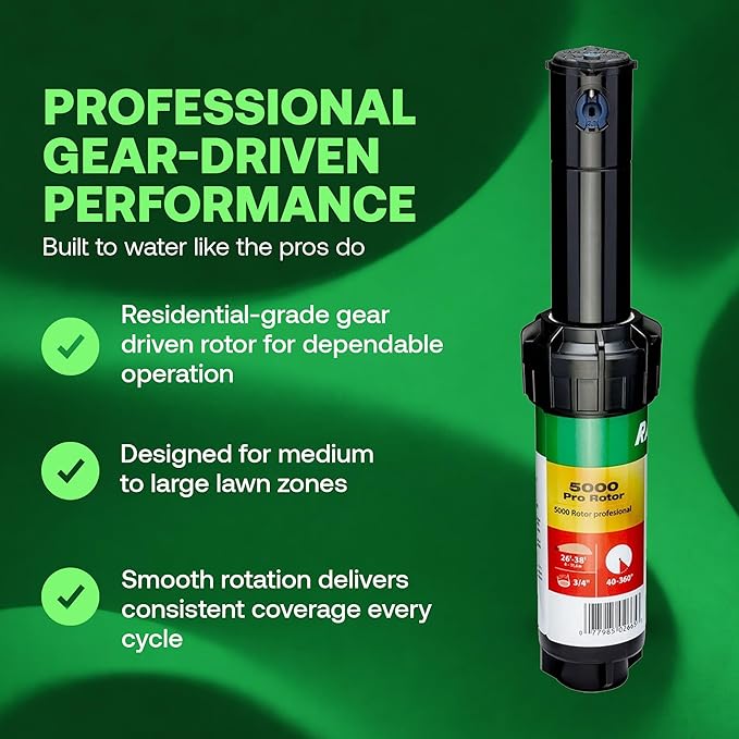 Rain Bird 5000 Rotor with Nozzle Tree 2 Pack (5000RCTREE) + Rotor Screwdriver Tool (CPRTOOL) - 3/4 inch Inlet for Water Efficient 4 inch Pop Up, Adjustable 40 - 360 Degree Arc & 25 - 50 ft Radius
