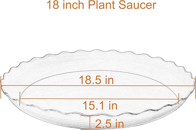2 Pack Plant Saucer 18 inch, Heavy Duty Plastic Plant Saucers, Durable Plant Tray for Pots, Flower Saucers for Indoors, Plant Pot Saucers, Trays for Planter (Beige)