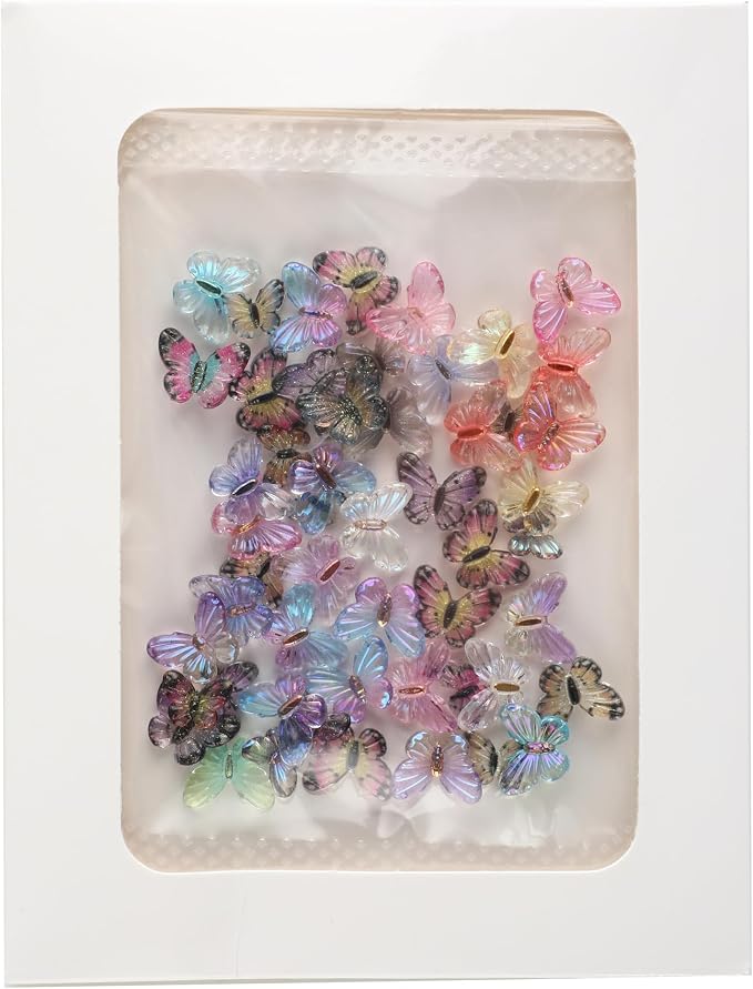 60Pcs Resin Butterflies - 3D Miniature Charms for Fairy Garden, Dollhouse Accessories, Tiny Butterfly Figures for Micro-Landscape Decor, DIY Crafts & Scrapbooking