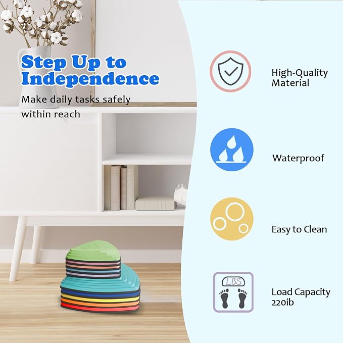 Stepping Stones for Kids Non-Slip Balance River Stones Toys Promoting Children's Coordination Skills Obstacle Courses Sensory Toys for Toddlers Indoor & Outdoor