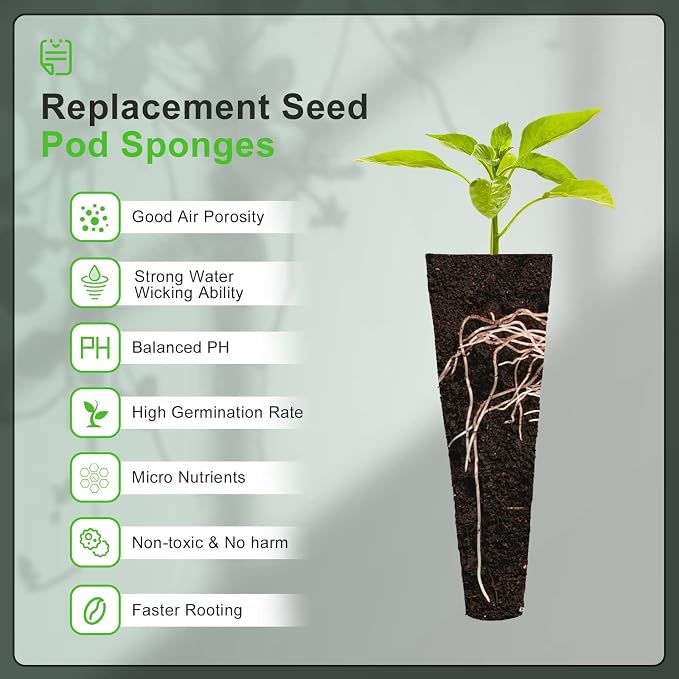 YBB 100PCS Grow Sponges, Hydroponic Seed Starter Pods Sponges Compatible with Aerogarden, Rapid Rooter Starter Plugs for Hydroponic Indoor Garden System