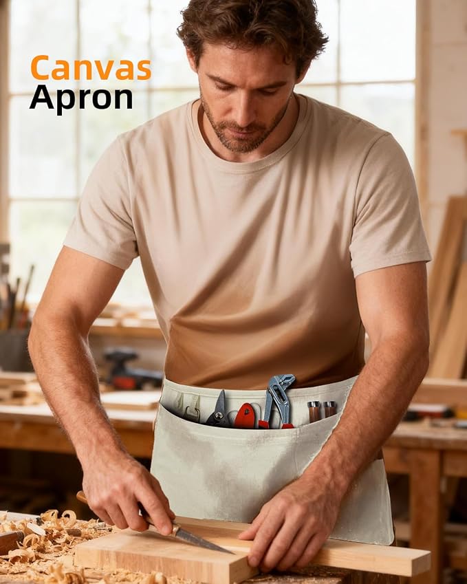 Canvas Work Waist Apron with 3 Pocket