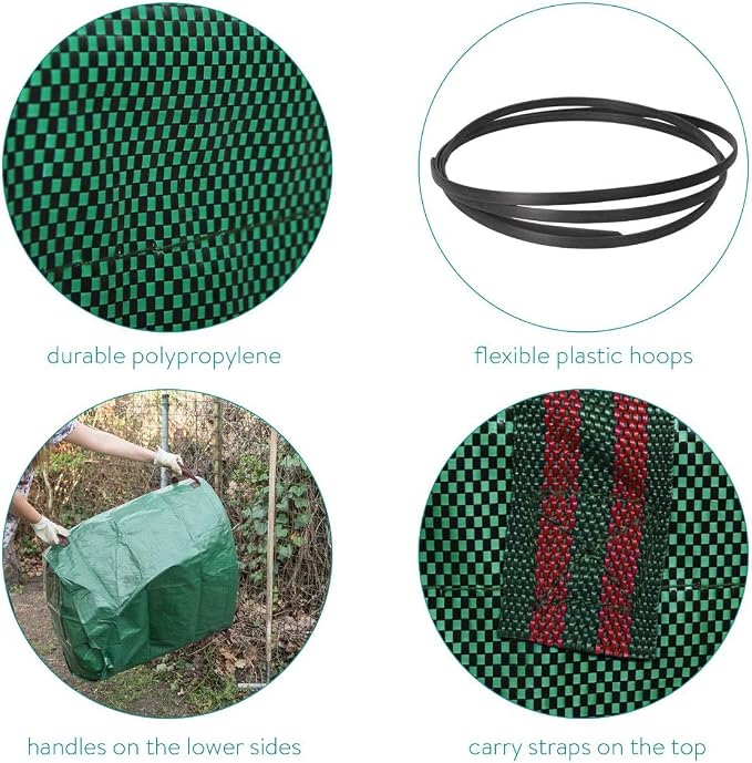 IME Reusable Gardening Lawn Leaf Bag, 272L, Green, 1 Count