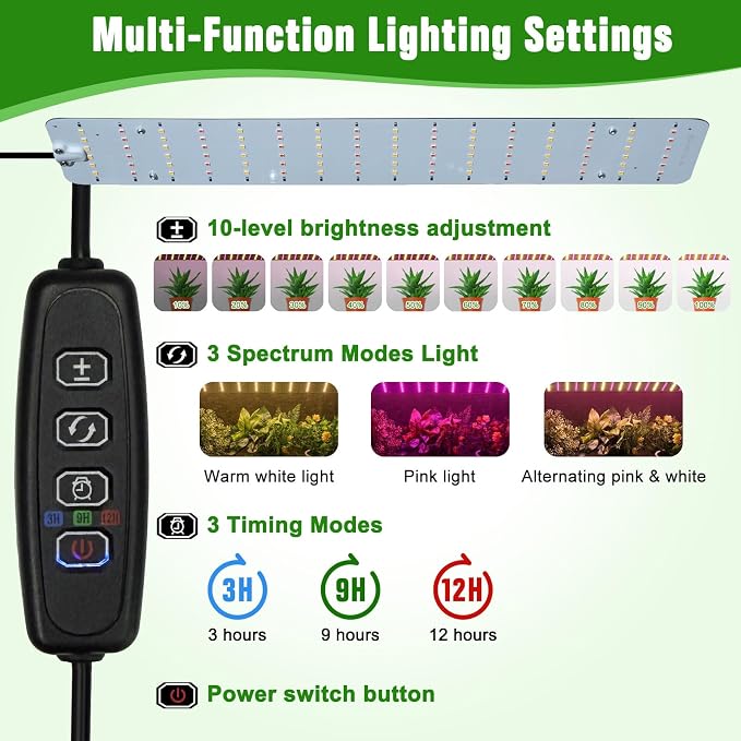 Mini Greenhouse with Grow Light for Indoor, PVC Planting Tent with Waterproof Mat & Zipper Door,15W Full-Spectrum LED Plant Grow Light and Timer for Seed Starter Tray for Indoor and Outdoor Plants