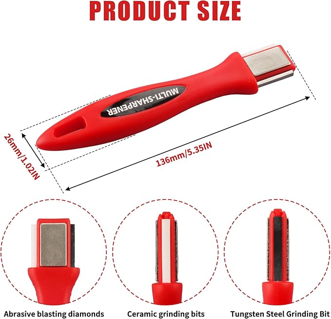 Garden Tool Sharpener,Tool Maintenance， suitable for all kinds of scissors, knives, axes and other sharpening