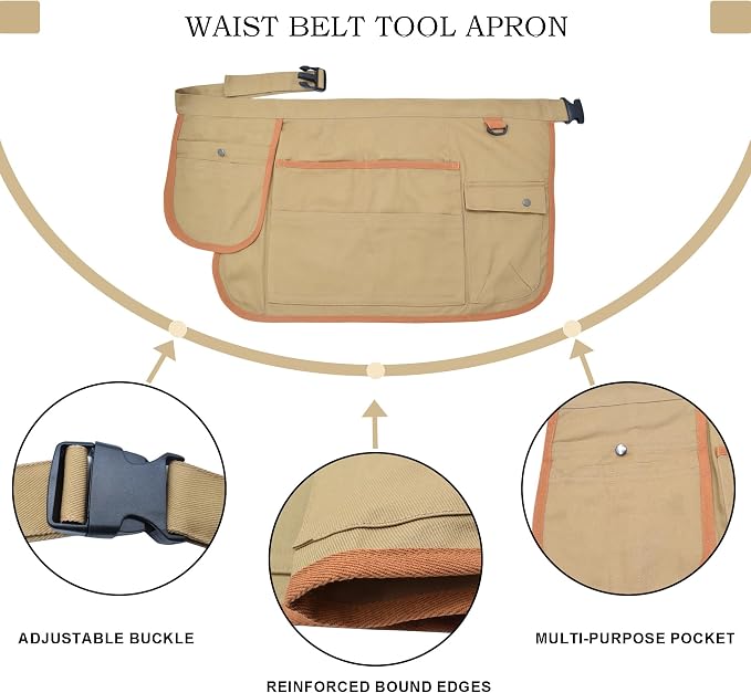 Nanxson Tool Apron Half Canvas Apron With Muti-Pockets for Home Garden Painting Crafting Woodworking CFG003