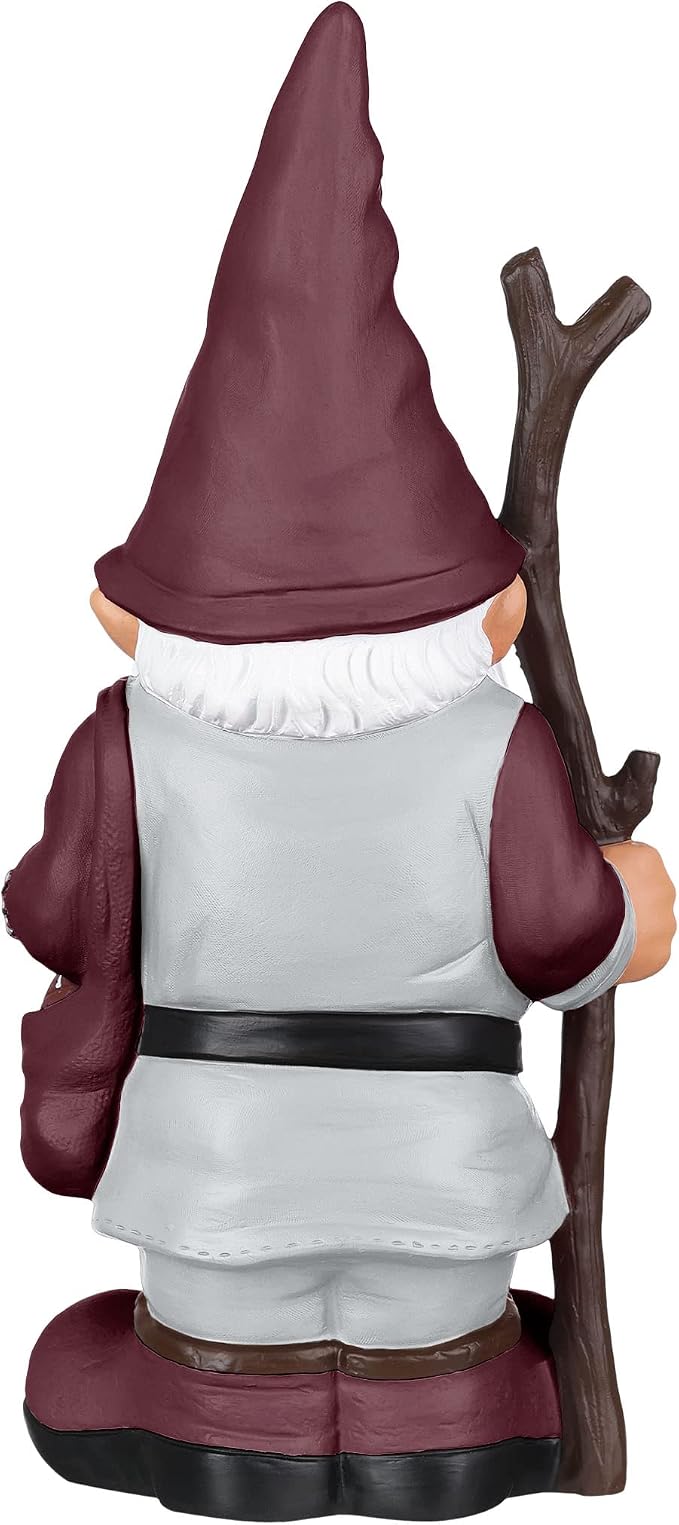 FOCO NCAA Unisex-Adult NCAA College Team Logo Holding Stick Garden Statue Outdoor Gnome